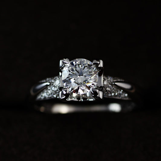 Womens Crown Style Ring With Zircon Inlay In Cupronickel Plated Four Claw Setting Jewelry Sparkling Zircon Ring