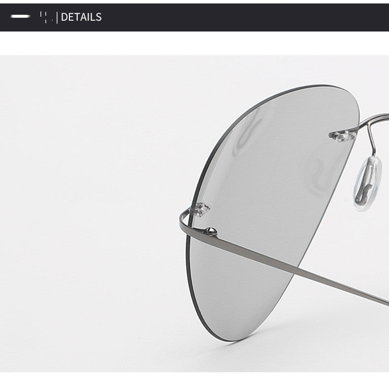 Polarized Frameless Sunglasses For Driving Resin Lenses