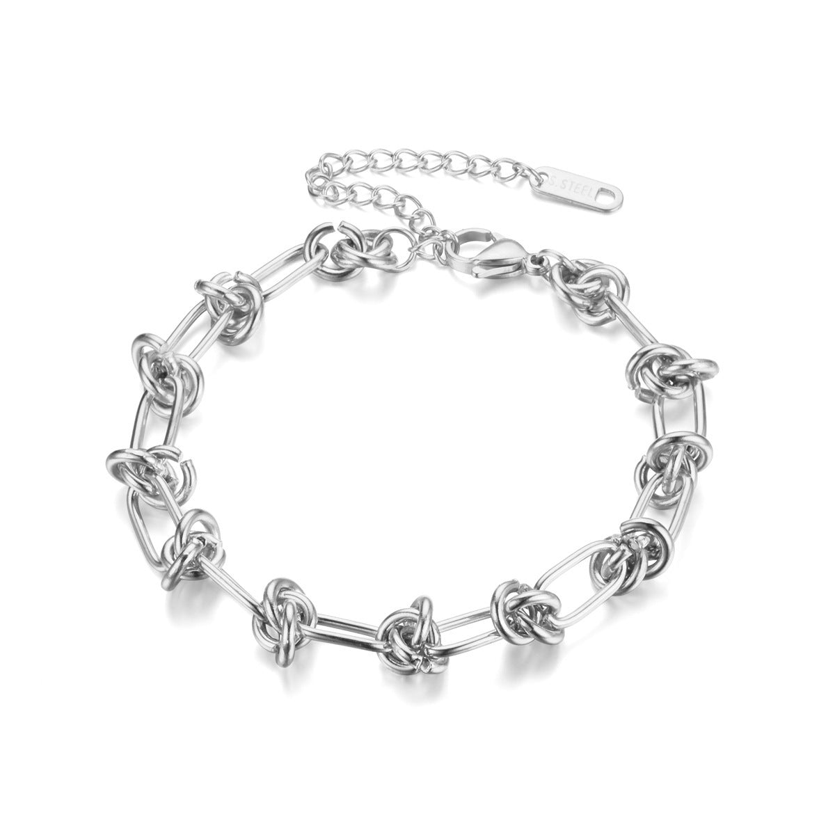 Unisex Stainless Steel Braid Buckle Bracelet Heart Shaped Hollow Out Ethnic Design In Gold Steel Elegant Piece