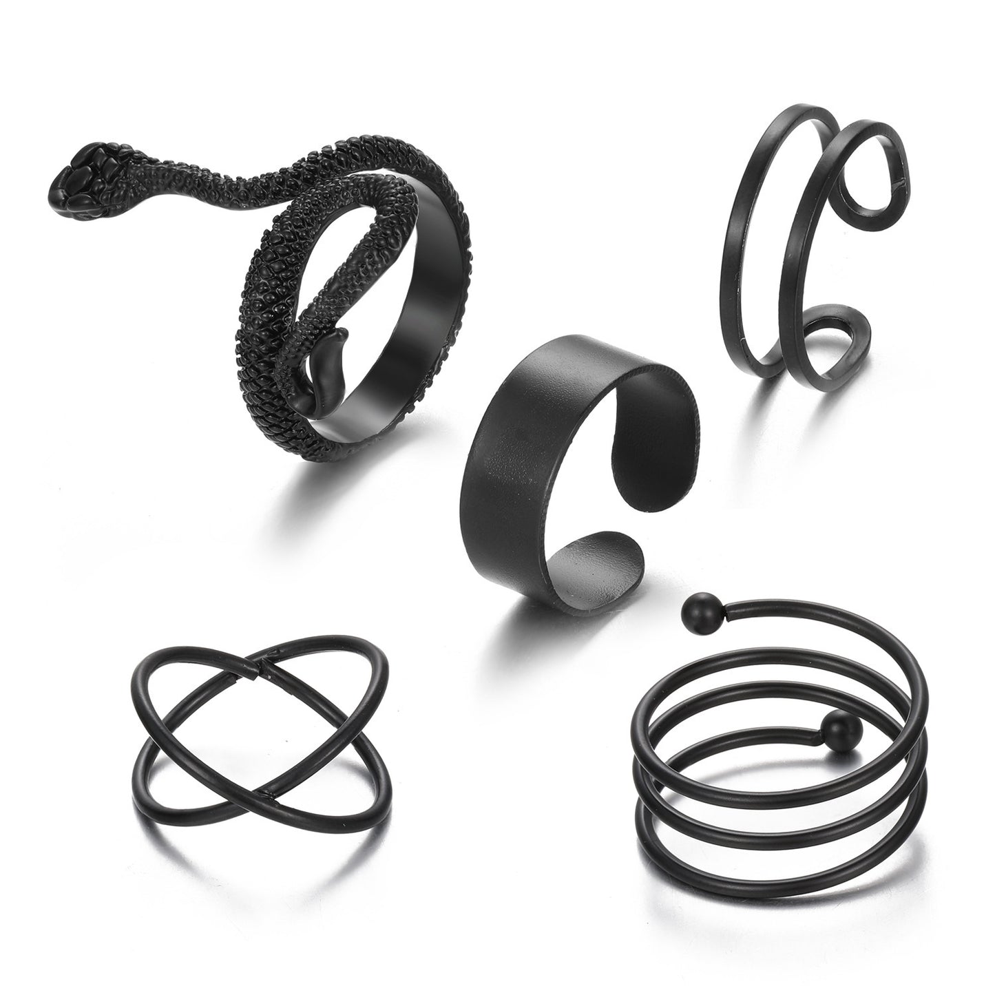 Womens Retro Snake Ring Dark Alloy Lolita Style Intricate Snake Design Fashion Jewelry Accessory Vintage Shine