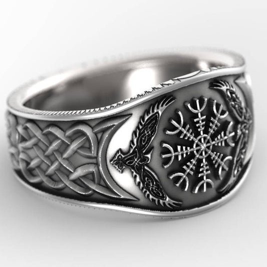 Totem Ring for Men Titanium Steel Vintage Mythology Style
