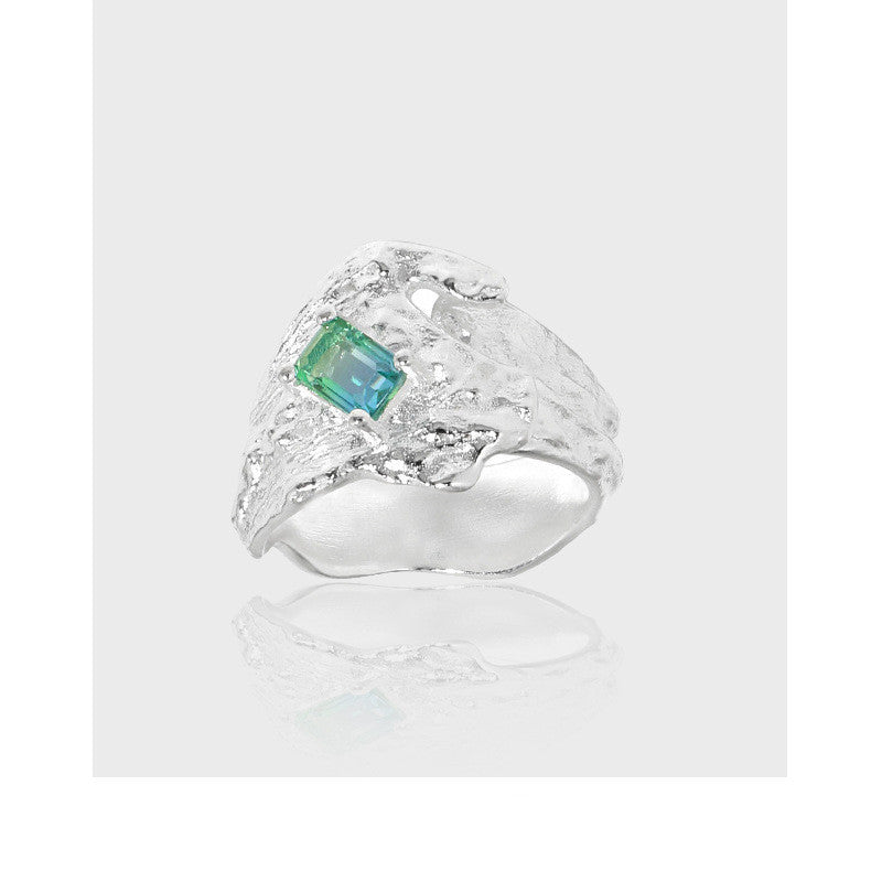 Geometric Zircon Ring For Women Copper Plated Irregular Design Simple Elegant Fashion Ring Jewelry Accessory Daily Wear