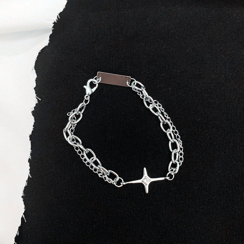 Unisex Star Charm Bracelet Electroplated Alloy Jewelry Retro Style Length 15cm Iron Sheet Everyday Jewelry Now