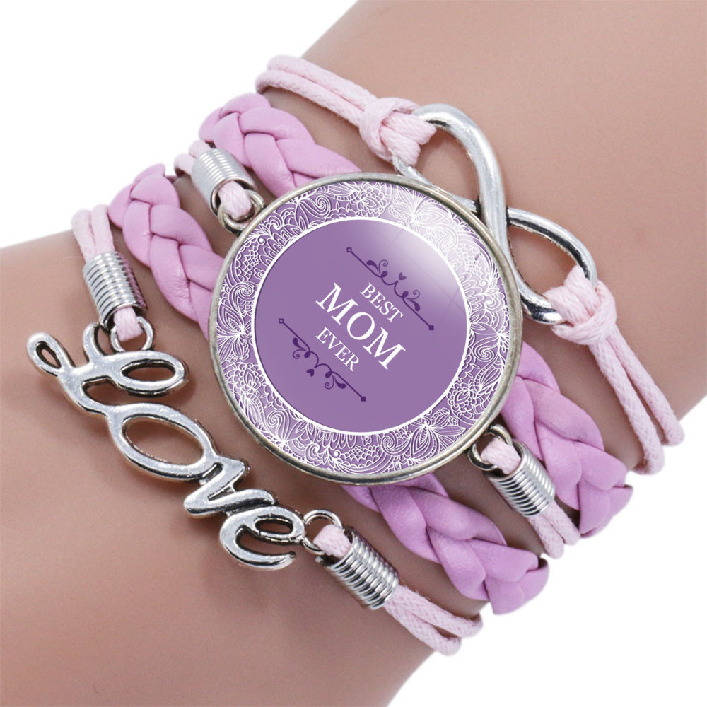 Womens Leather Bracelet With Gemstone Beads Adjustable Layered Bangle Fashion Jewelry Gift For Her Elegant Everyday