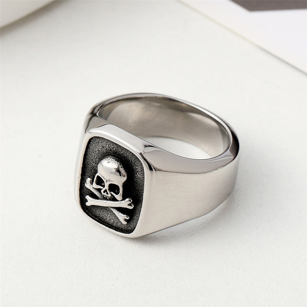 Mens Skull Titanium Steel Ring Retro Europe And America Style Fashion Accessory For Men Bold Vintage Look Nice