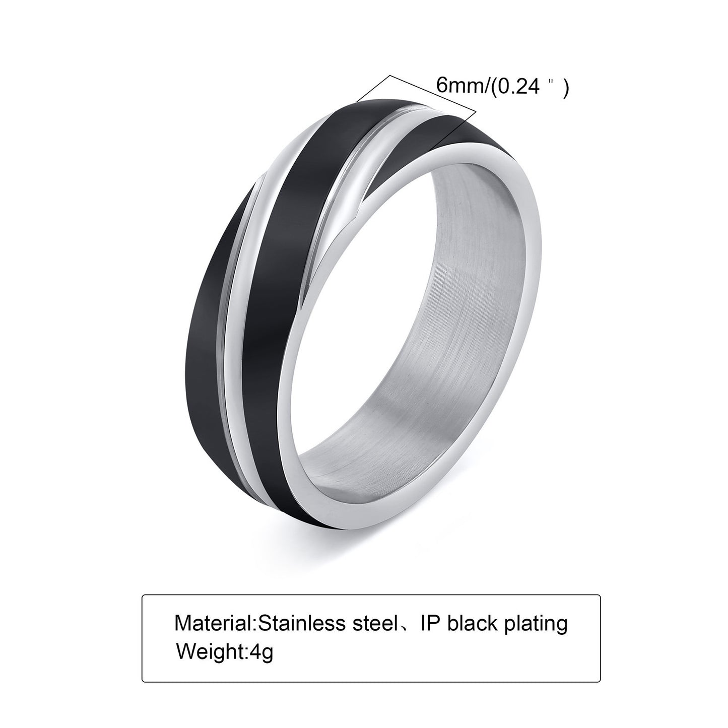 Stainless Steel Mens Ring Simple Style Black Gold Rose Gold US Sizes 5 6 7 8 9 10 11 Durable Comfort For Daily