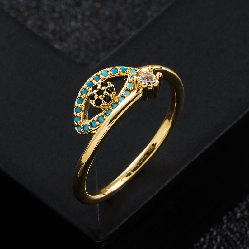 Gold Plated Copper Zircon Geometry Ring With Micropave Design For Fashion Forward Women Everyday Wear Lightweight