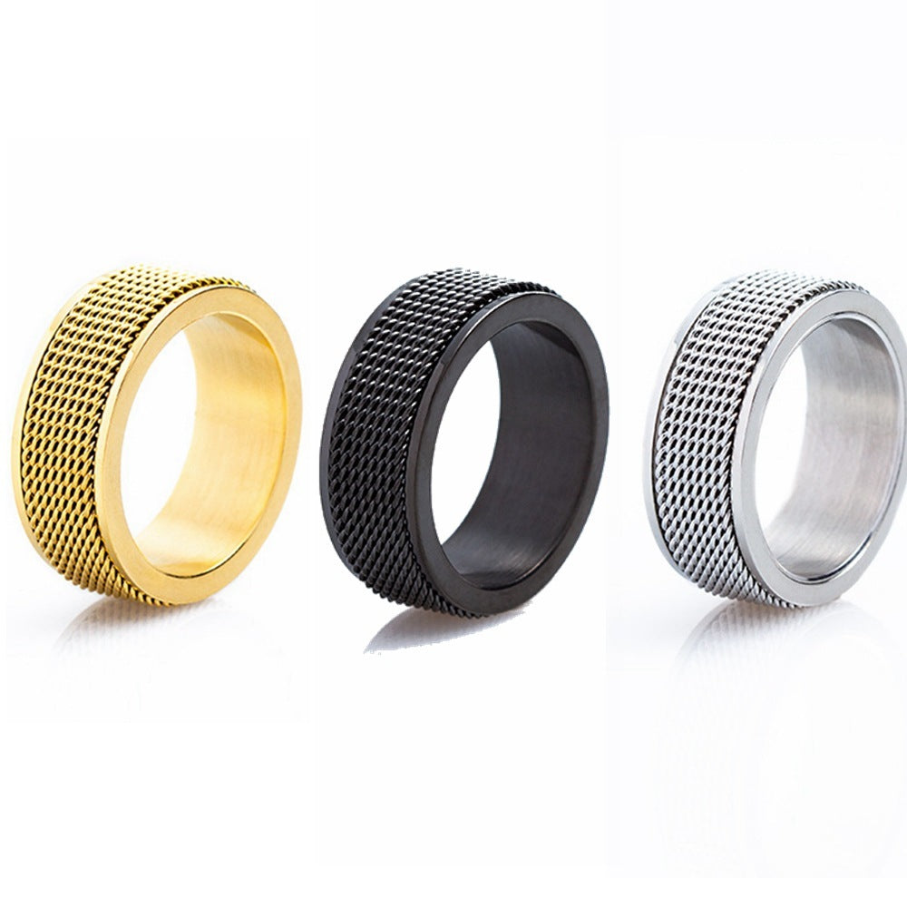 Unisex Titanium Steel Rotating Ring For Stress Relief Wearable Accessory Jewelry Fashionable Everyday Wear Pro