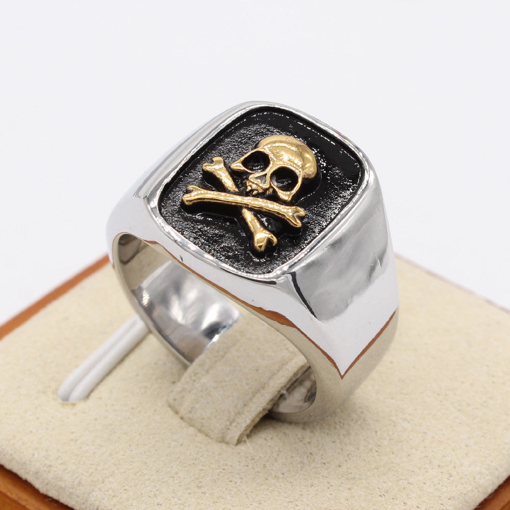 Mens Skull Titanium Steel Ring Retro Europe And America Style Fashion Accessory For Men Bold Vintage Look Nice