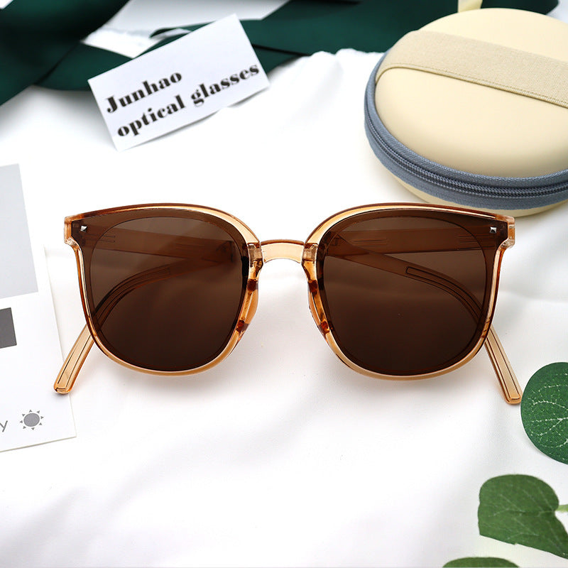 Folding Sunglasses Retro Sun Protection Glasses Resin Frame Box Eyewear With Spring Hinge To Fashion Commuting