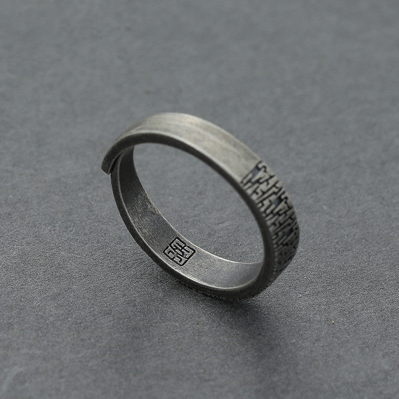 Mens Copper Ring Adjustable Open Design Tree Of Love Geometry Electroplated Finish Band Ring For Men Size Open