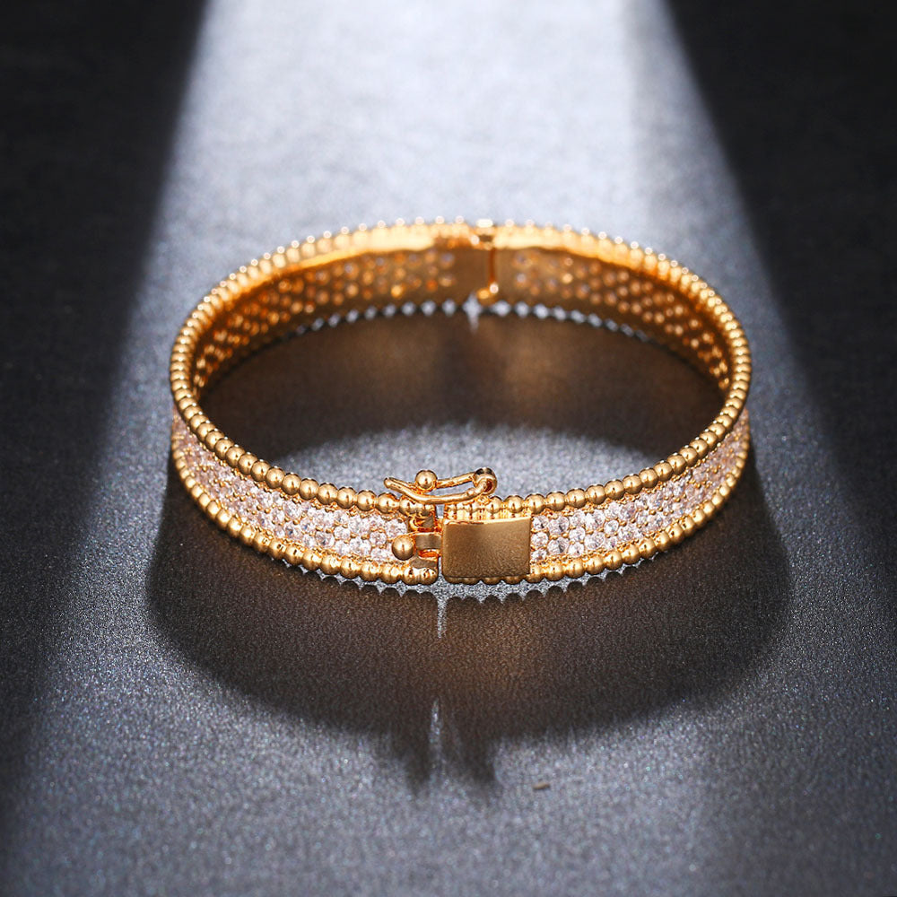 Star Cubic Zirconia Bracelet In Gold Or White Gold Finish