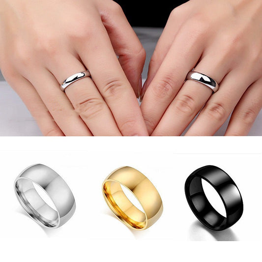 Unisex Stainless Steel Ring For Couples U Shaped Geometry Design Wedding Birthday Celebration Gift Widths 4mm 6mm 8mm