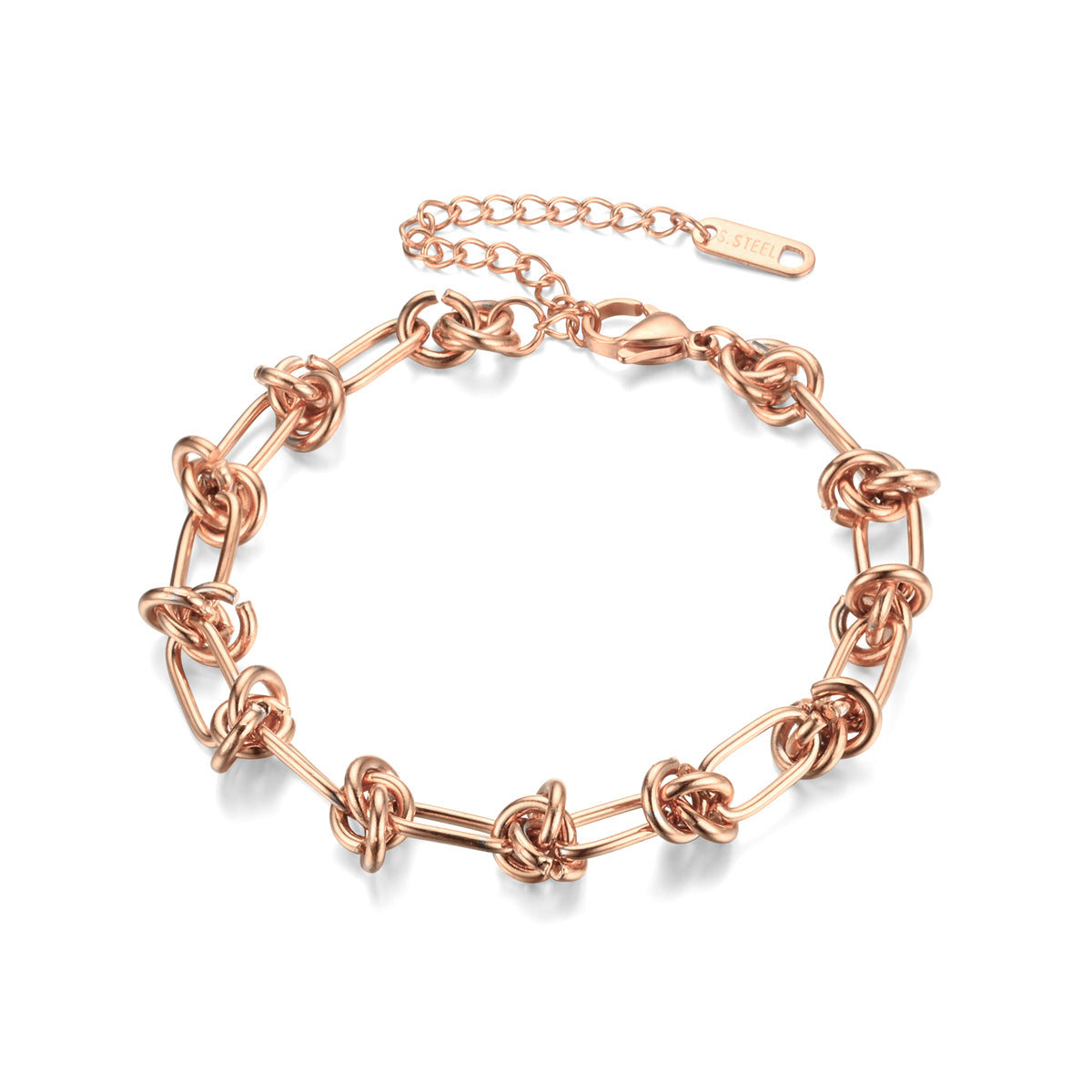 Unisex Stainless Steel Braid Buckle Bracelet Heart Shaped Hollow Out Ethnic Design In Gold Steel Elegant Piece