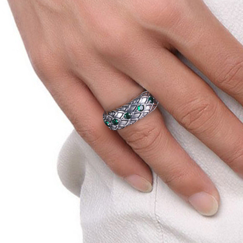 Adjustable Mens Ring Snake Scale Design Zinc Alloy Fashion Statement Jewelry For Men Unique Gifts Everyday Use