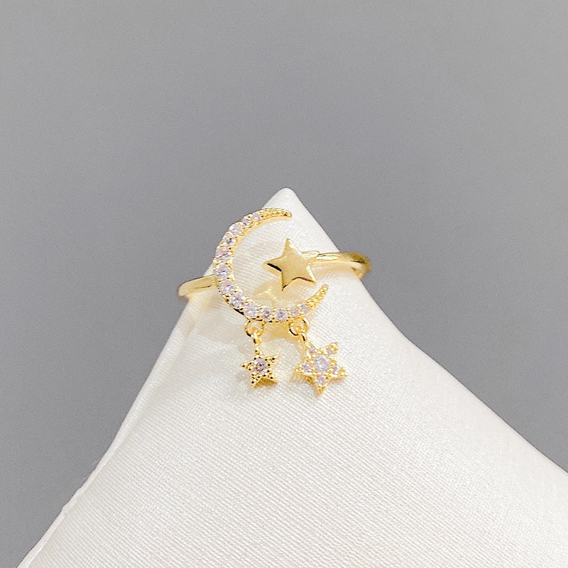 Copper Ring Women Korean Style Flower Design Electroplated Temperament Index Finger Ring Fashion Jewelry Style