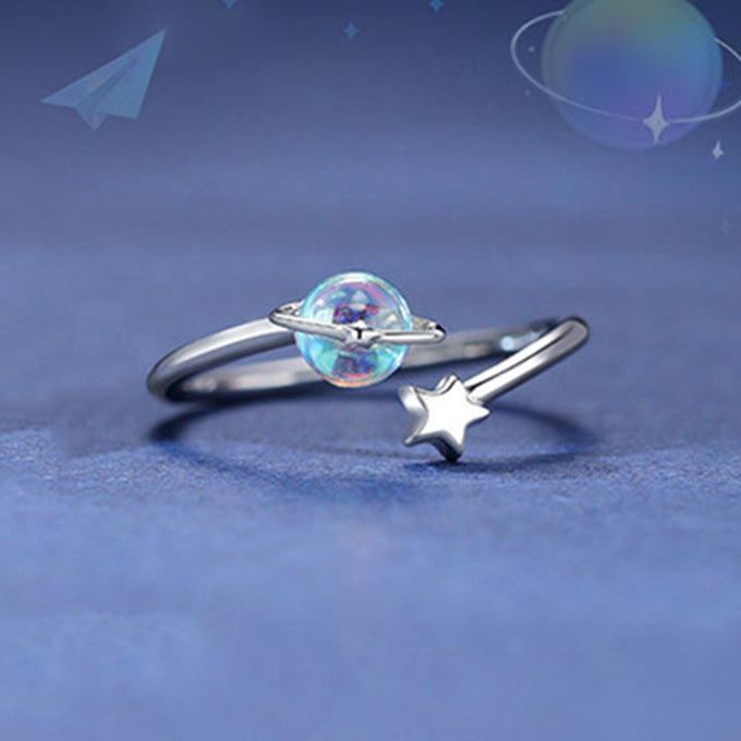 Matching Couple Rings Silver Plated Copper Jewelry Geometry Promise Rings For Him And Her Fashion Accessory Set