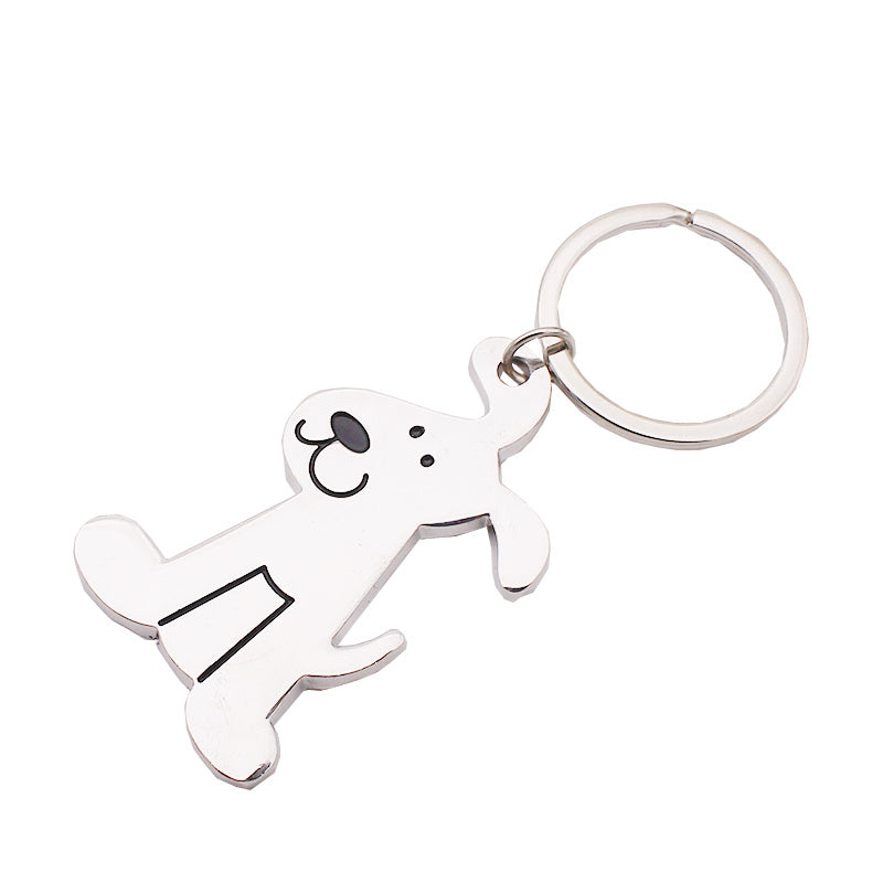 Dog Keychain For Pet Lovers Smooth Zinc Alloy Key Ring Creative Design Gift Dog Owners Creative Classification