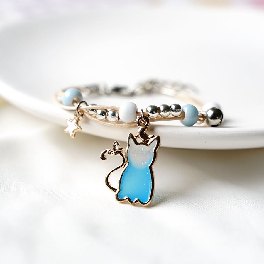 Womens Ceramic Bead Bracelet With Alloy Charms Adjustable Couple Design Best Friend Jewelry Gift Cute Bracelet