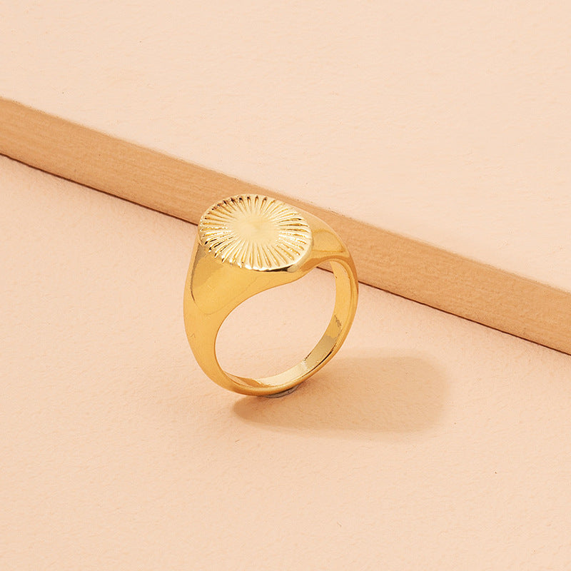 Womens Fashion Ring Electroplated Alloy Elegant Ring Average Size European And American Ring Jewelry Color Gold