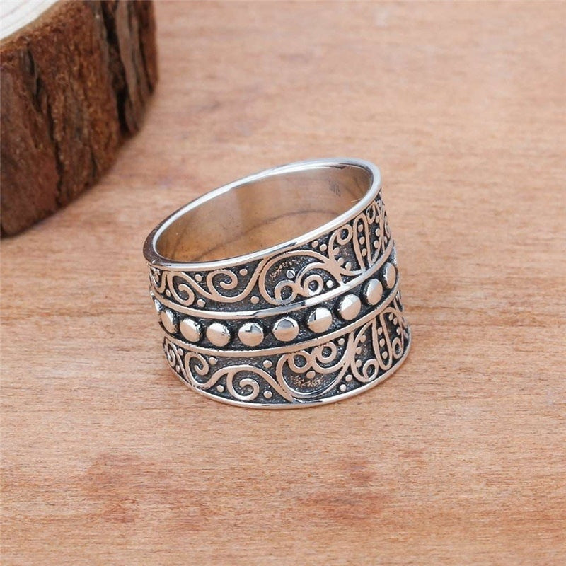 Bohemian Vine Pattern Silver Ring For Women Jewelry