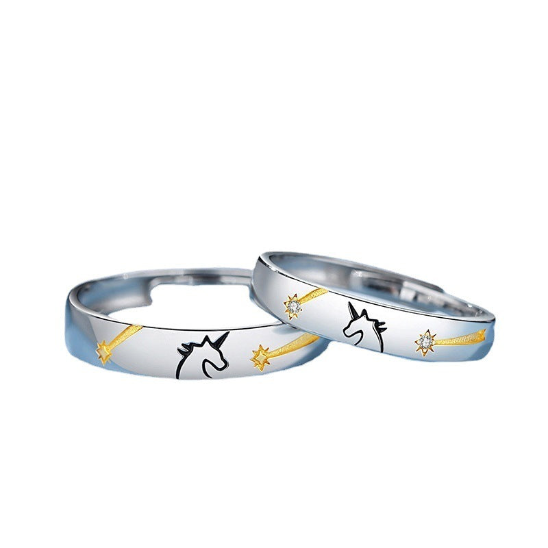 Couple Adjustable Copper Rings For Long Distance Lovers Matching Korean Style Trendy Promise Ring For Couples Forever