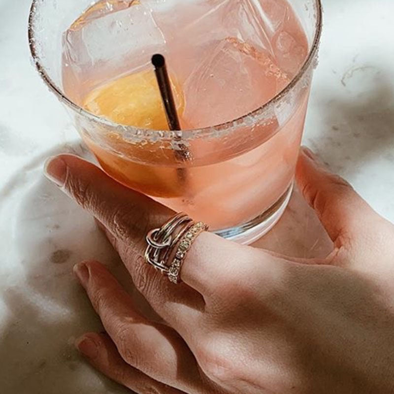 Three Finger Ring Shape Variable Hip Hop Titanium Steel Women Geometric Fashion Ring Modern Accessory Everyday Wear