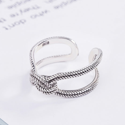 Retro Geometric Copper Ring For Women And Men Adjustable Opening Lightweight Thai Silver Process Fashion Gift Now