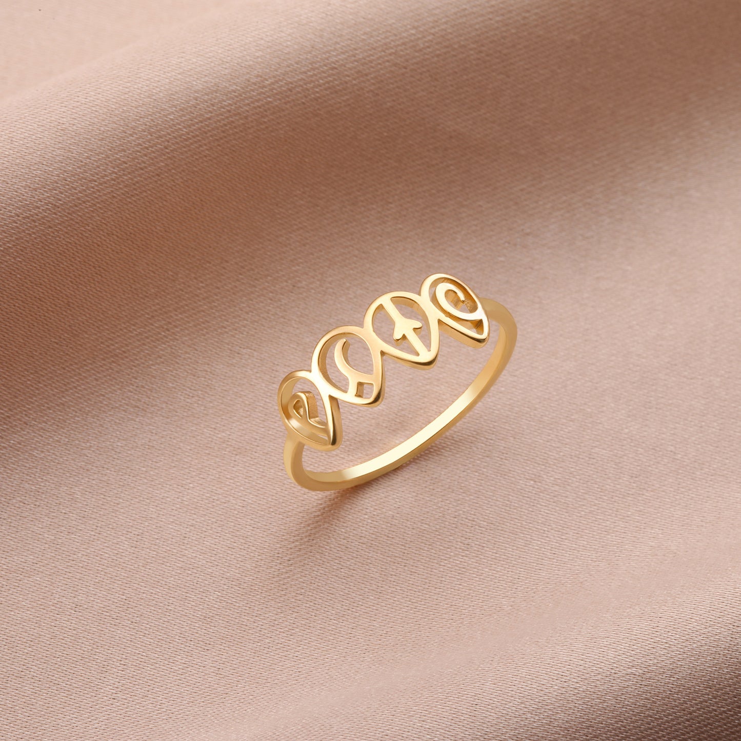 Unisex Titanium Steel Open Mouth Ring Planet Earth Water Fire Inspired Jewelry Band Ring For Men Daily Wear Style