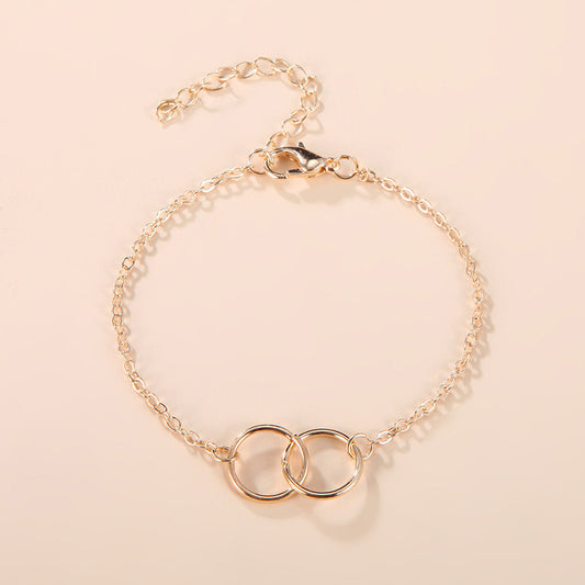 Womens Chain Bracelet With Circle Charm Adjustable Metal Alloy Extender Chain Gold Silver Finish Length 16cm 5cm