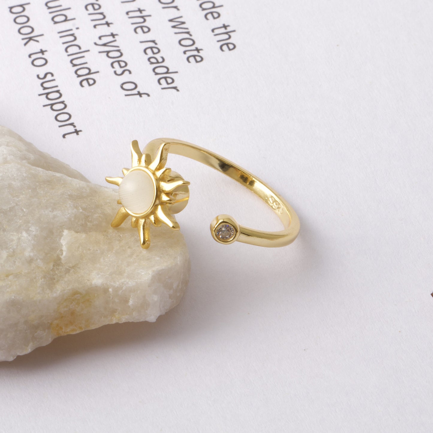 Sterling Silver Anxiety Spinner Ring Adjustable Open Rings With Rotating Flower And Leaves Jewellery For Women