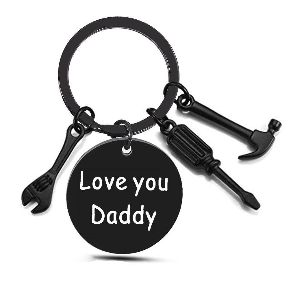 Hammer Keychain Gift For Dad Papa Grampa Uncle Stainless Steel Key Ring Metal Key Chain Father Day Gift Unique