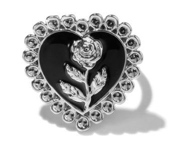 Electroplated Alloy Ring With Rose Love Heart Stainless Steel Design Fashion Jewelry Adds Elegance And Romance