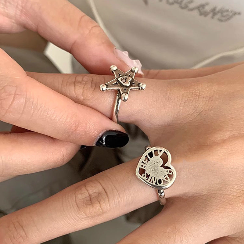 Womens Retro Distressed Heart Copper Ring Fashion Jewelry Unique Statement Piece Durable Quality Gift for Her Quality