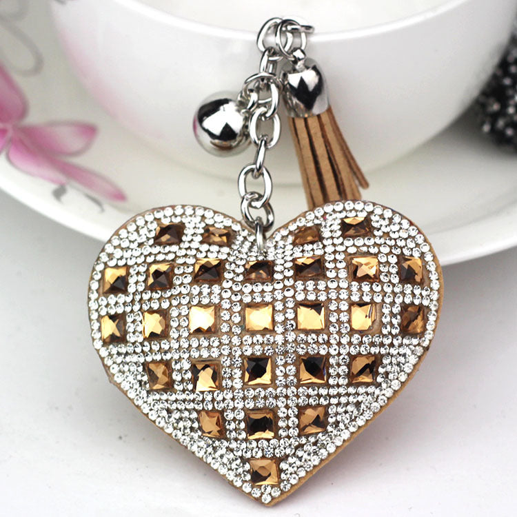 Pendant Keychain With Diamond Accent European Gift Korean Velvet Key Chain Blue Yellow Purple Pink Black Crystal
