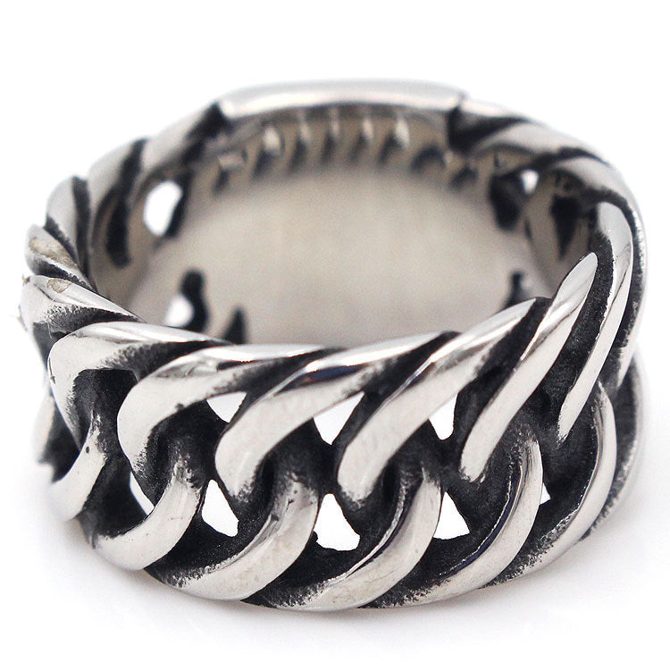 Mens Titanium Steel Ring Retro Geometric Design Durable Fashion Jewelry For Him High Quality Everyday Wear Now