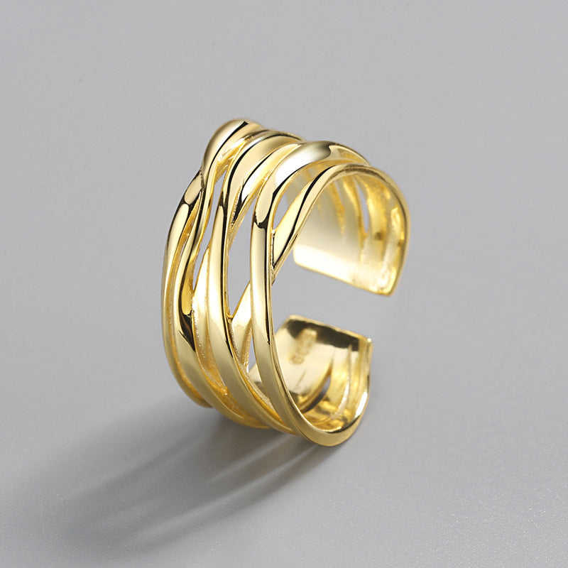 Geometrical Copper Ring Adjustable Opening Womens European American Styles Electroplated Platinum Gold Fashion