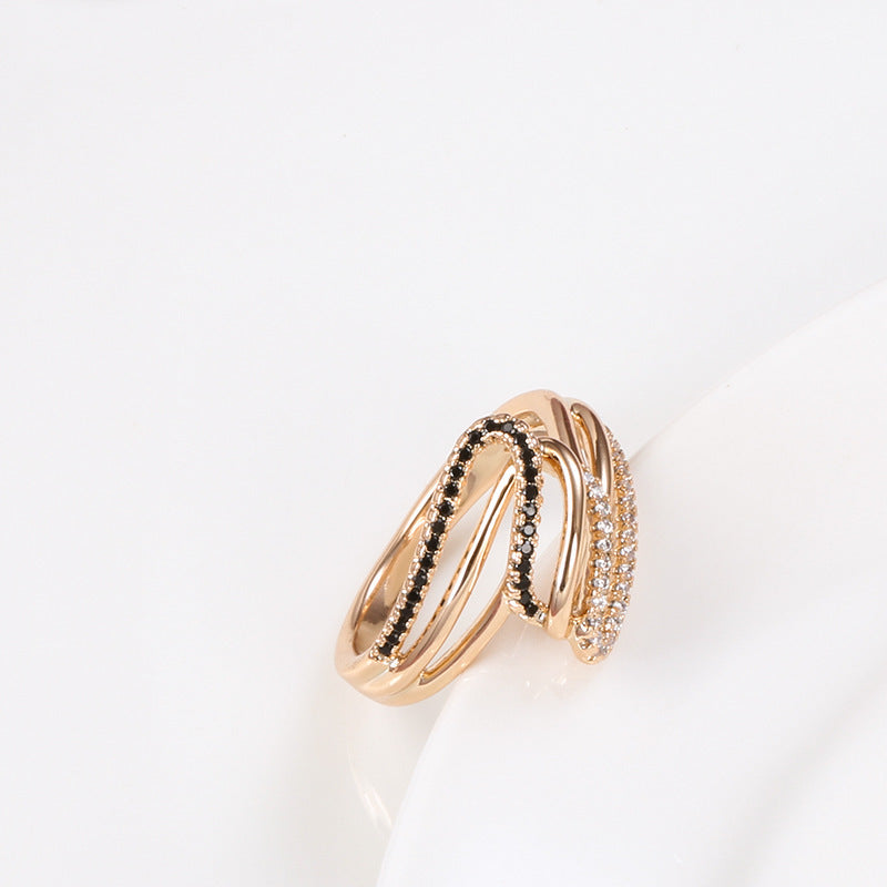 Womens Wave Copper Plated Gold Ring Expressing Personality Fashion Jewelry Everyday Wear That Elevates Everyday Look