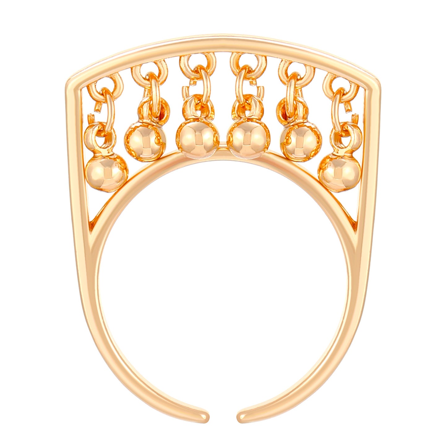 Womens Open Rings Electroplated Copper Geometric Ring Tassel And Circle Lines Design Fashion Jewelry Open Band