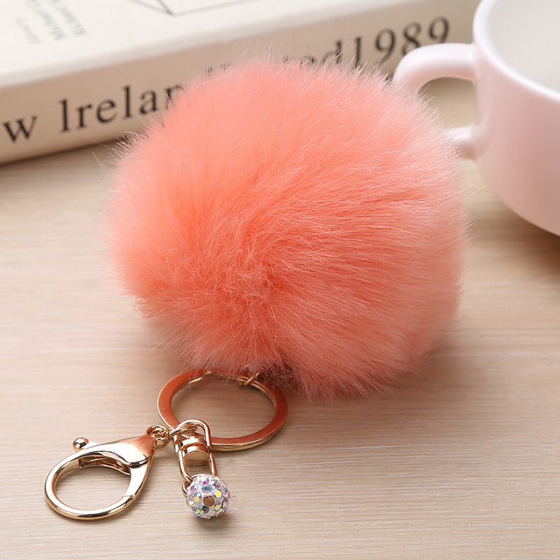 Plush Keychain Pendant Spherical Keyring Accessory 8cm Home Fashion Car Key Chain Festival Gift For Unisex Two Tone