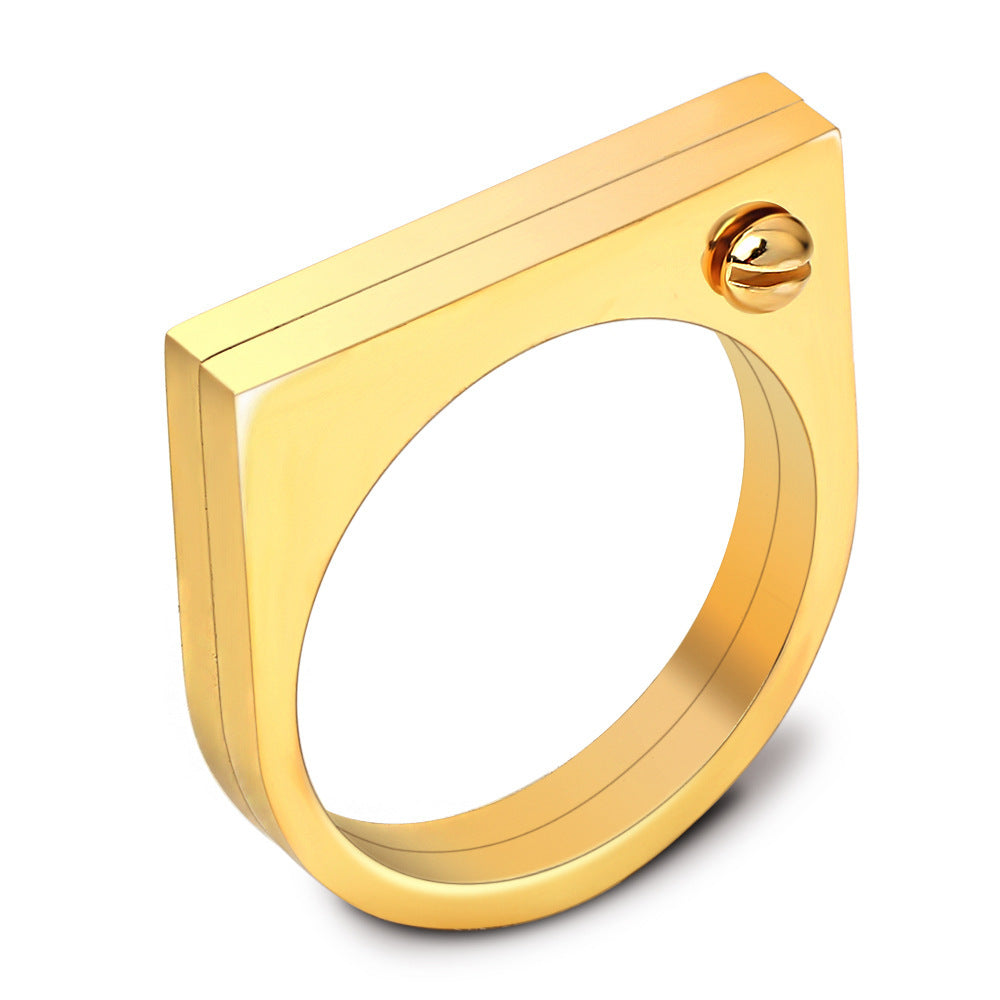 Stainless Steel Geometric Ring For Women Size 6 7 8 9