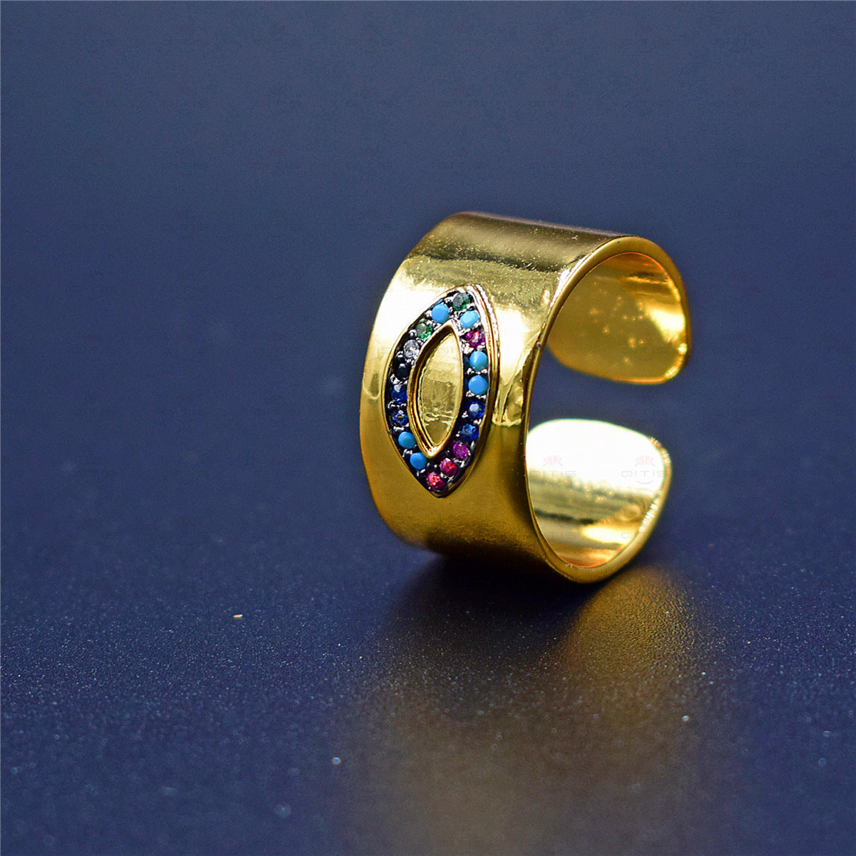 Electroplating Copper Inlay Inlay Creative Fashion Electroplating Zircon Copper Zircon Ring Inlay Creative Fashion