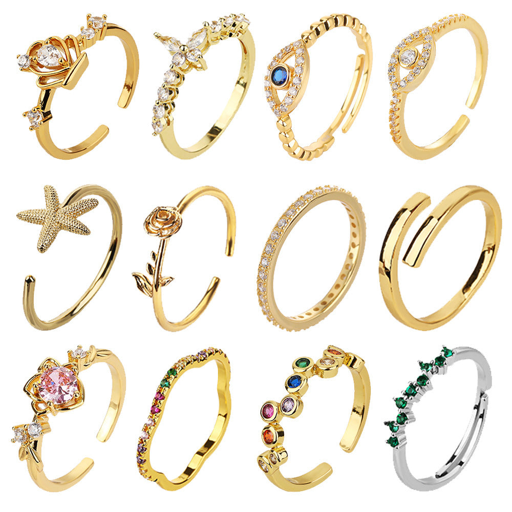 Women's Adjustable Fashion Ring Electroplated Copper Simple Design Everyday Jewelry Gift For Everyday Use Gift