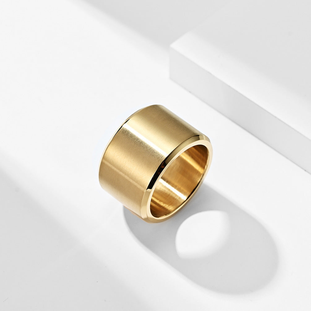 Mens Stainless Steel Matte Brushed Ring Geometric Design Durable Fashion Accessory For Everyday Wear Style Now