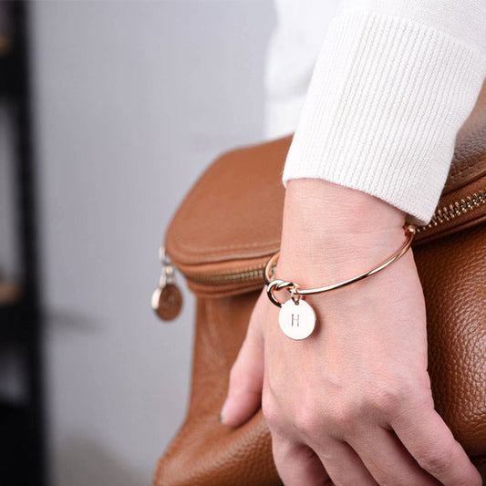Womens Alloy Letter Bracelet Dead Knot Bangle Jewelry Gold