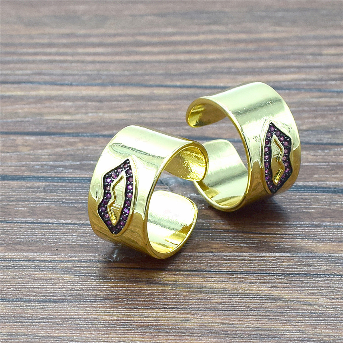 Electroplating Copper Inlay Inlay Creative Fashion Electroplating Zircon Copper Zircon Ring Inlay Creative Fashion