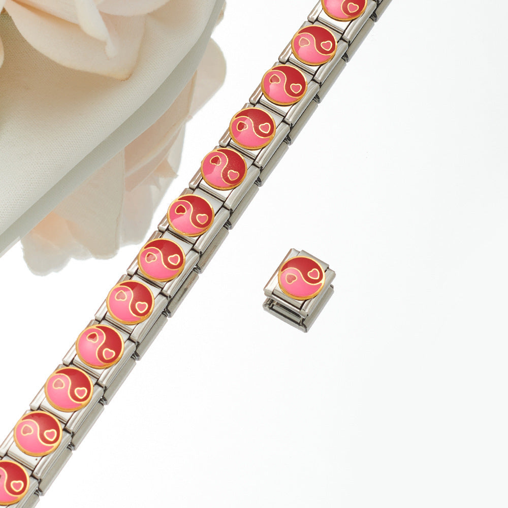 Unisex Stainless Steel Bracelet Cartoon Heart Bracelet Combination Decorative Bracelet Fashion Jewelry For Men