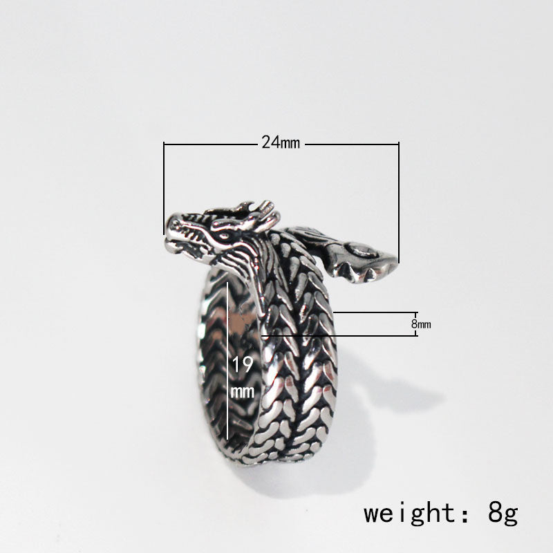 Mens Titanium Steel Ring Vintage Geometric Design Hand Jewelry Creative Band Ring For Him Daily Wear Accessory