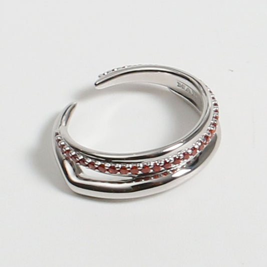 Geometric Metal Ring For Women Plated Fashion Jewelry Trendy Silver Tone Ring Minimalist Geometry Design Style