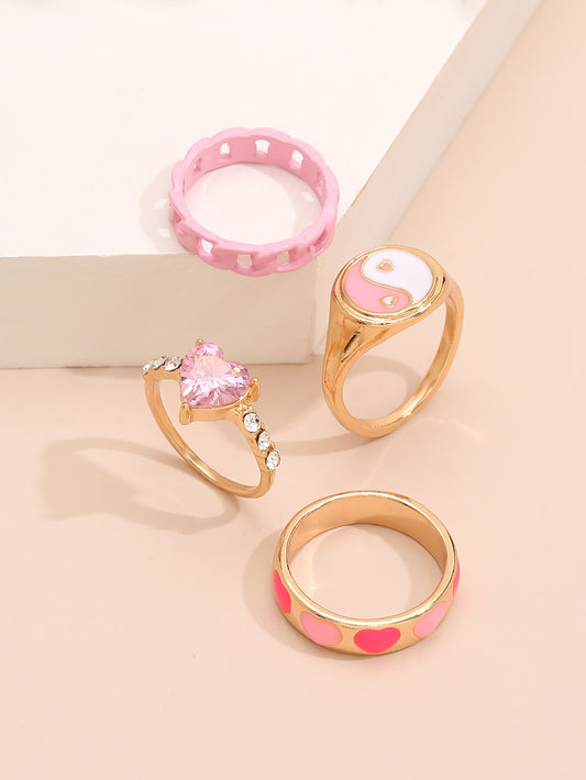 Womens Fashion Ring Set Irregular Zinc Alloy Electroplated Rings Trendy Stylish Rings For Women Wild Ring Ring